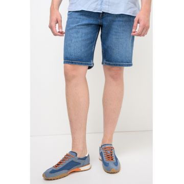 Blugi scurti slim fit Denton - Albastru prafuit