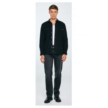 Camasa sin denim cu capse -