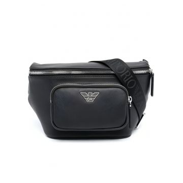 Geanta cu curea -  Nylon/Poliester - Negru - Marime Unica