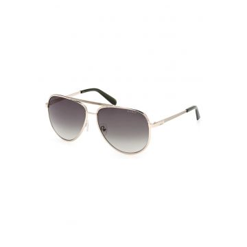 Ochelari de soare bărbați  model GS00209 - rama aviator metalică aurie - lentile verzi polarizate - 61x14x145mm