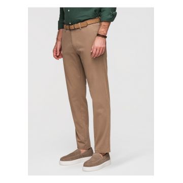 Pantaloni chino din bumbac elastic cu croiala regular fit - Bej