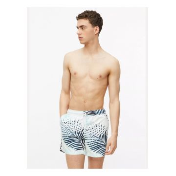Pantaloni scurti barbati pentru inot cu imprimeu floral - Regular fit - Turcoaz deschis -