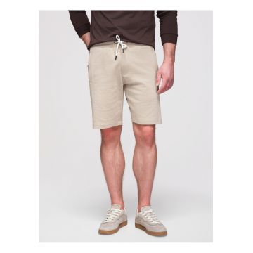Pantaloni scurti din bumbac cu croiala lejera - Gri deschis