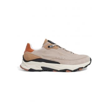 Pantofi barbati PMS60022 -  Piele naturala/Poliuretan - Bej
