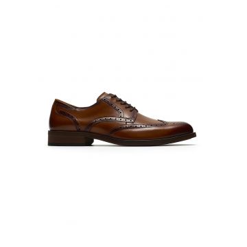 Pantofi de piele cu sireturi Craftremi - Maro scortisoara