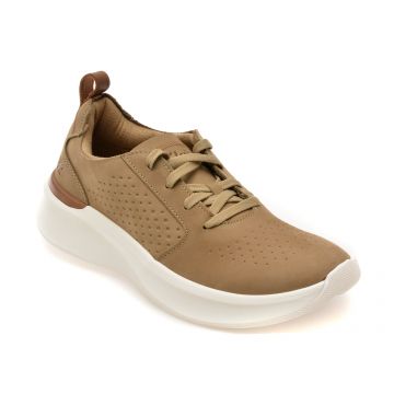 Pantofi sport CLARKS bej, SOLESTY, din nabuc