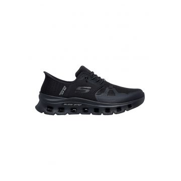 Pantofi sport slip-ins din material textil cu garnituri dinn material sintetic Glide Step Pro - Negru