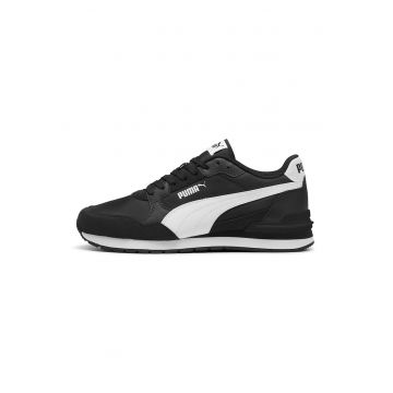 Pantofi sport ST Runner v4 NL din material textil cu insertii de piele ecologica - Negru/Alb murdar