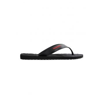 Papuci flip-flop cu logo - Negru/Rosu cireasa