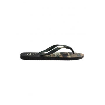 Papuci flip-flop cu model camuflaj Top - Verde padure/Alb murdar