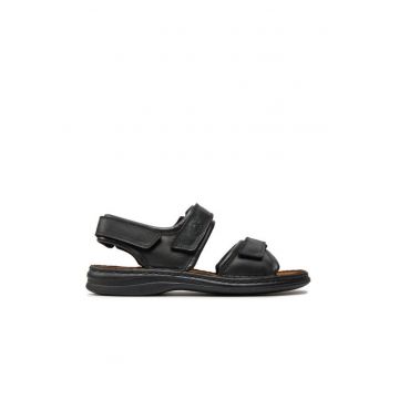 Sandale barbati  10104 - Piele naturala - Negru - Negru