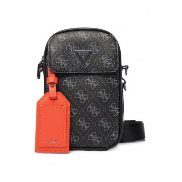 Saszetka barbati -  piele ecologica - negru - One Size INTL