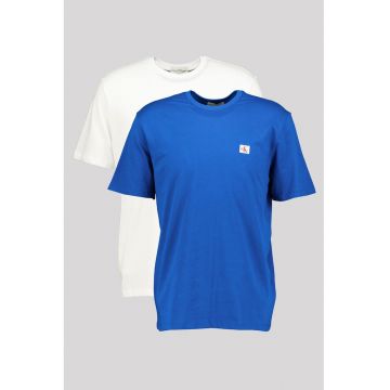 Set de tricouri din bumbac - 2 piese - Alb/Albastru royal