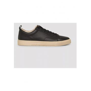 Sneakers barbati - casual din piele naturala - Negru