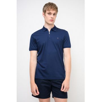 Tricou cu guler polo Interlock - Albastru inchis