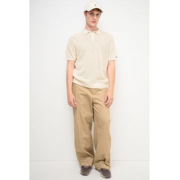 Tricou cu perforatii - Crem