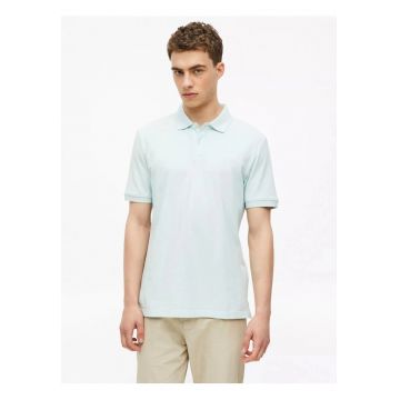 Tricou polo barbati din piqué de bumbac - Regular fit - Albastru deschis