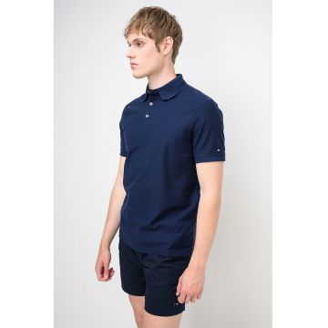 Tricou polo cu aspect texturat Tonal - Bleumarin