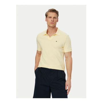 Tricou polo cu logo brodat discret - Galben pai