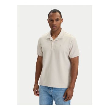 Tricou polo cu model uni - Alb fildes