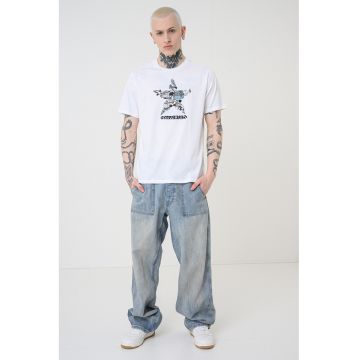 Tricou regular fit - Alb optic/Albastru