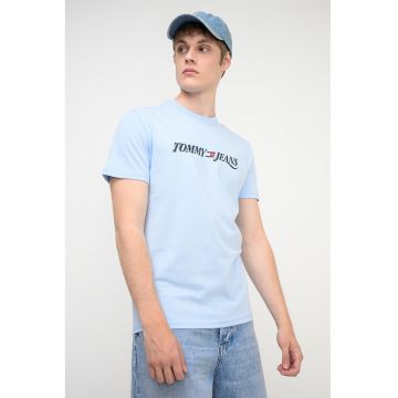 Tricou regular-fit cu imprimeu logo - Albastru lavanda