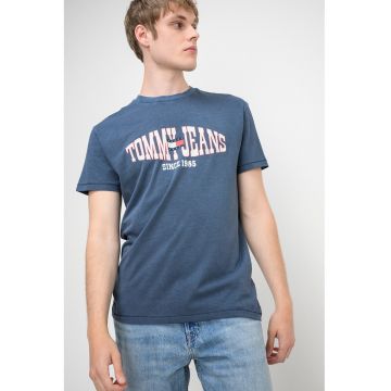 Tricou regular-fit cu imprimeu logo contrastant - Alb/Albastru ultramarin
