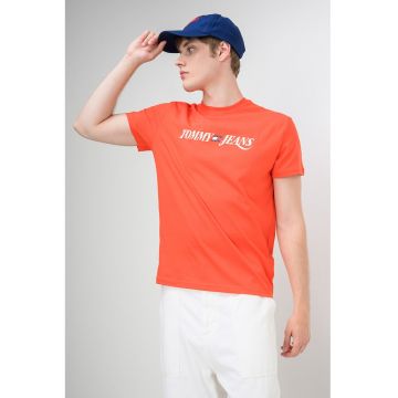 Tricou regular-fit cu imprimeu logo - Portocaliu mandarina