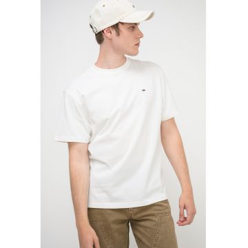 Tricou relaxed-fit cu decolteu la baza gatului - Alb/Alb murdar