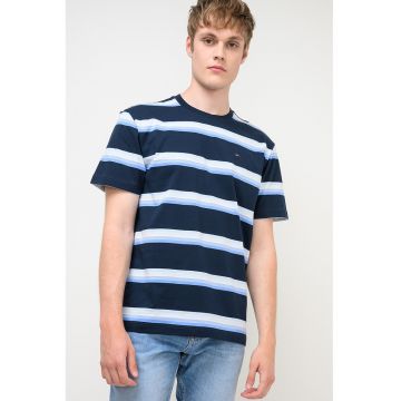 Tricou relaxed-fit cu dungi - Alb/Albastru ultramarin/Albastru deschis