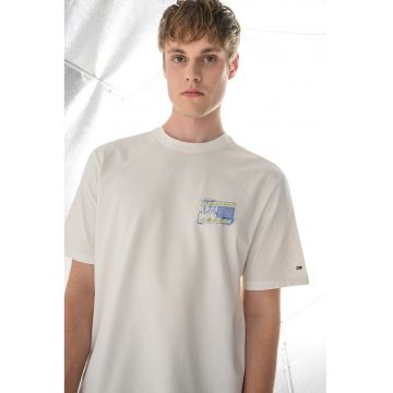Tricou relaxed-fit cu imprimeu Bubble Flag - Alb/Galben neon/Albastru