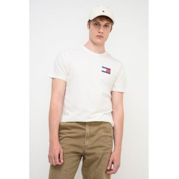 Tricou slim-fit cu imprimeu logo - Alb/Alb murdar