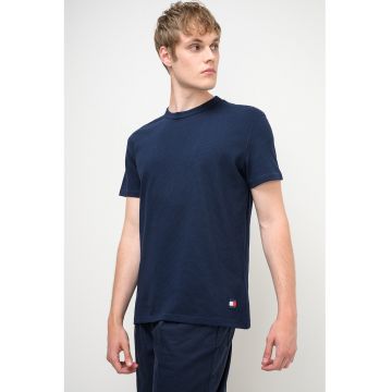 Tricou slim fit de bumbac - Bleumarin