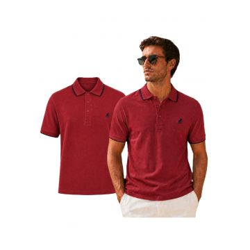 Tricou uni din bumbac cu logo.