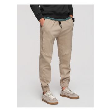 Pantaloni barbati joggeri elastici cu talie ajustabila si buzunare - Gri