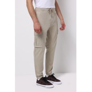 Pantaloni cargo cu snur in talie - Bej