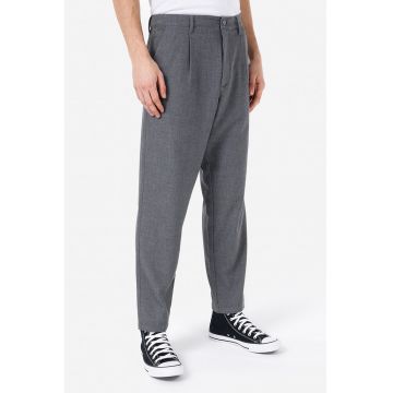 Pantaloni crop striati - Gri inchis melange