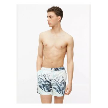 Pantaloni scurti barbati pentru inot cu imprimeu floral - Regular fit - Turcoaz deschis -