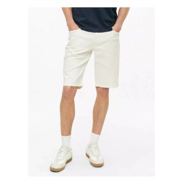 Pantaloni scurti de blug barbati - cu talie medie - Regular fit - Alb -