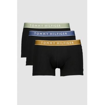 Set de boxeri cu banda logo in talie - 3 perechi - Negru