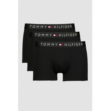 Set de boxeri din amestec de bumbac cu logo - 3 perechi - Negru