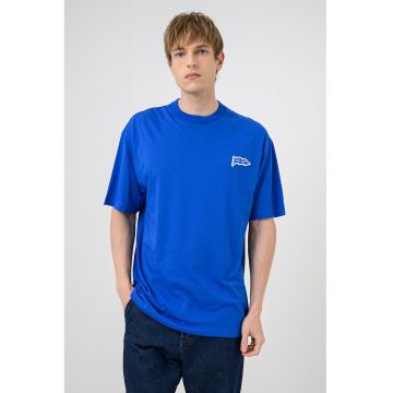 Tricou cu decolteu la baza gatului Nohalto - Albastru royal