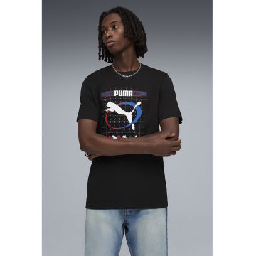Tricou cu decolteu la baza gatului si imprimeu logo Execution - Negru/Albastru royal/Alb optic/Rosu vermillion