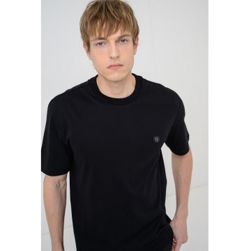 Tricou cu decolteu rotund Taut - Negru