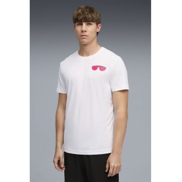 Tricou cu imprimeu pe spate pentru alergare Nitro Graphic Tee - Alb/Roz aprins