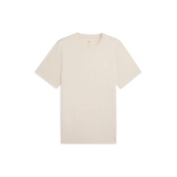 Tricou cu logo brodat Essentials No. 1 - Bej/Bej deschis