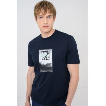 Tricou de bumbac cu imprimeu Dj - Albastru ultramarin