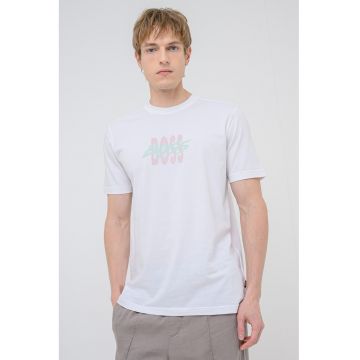 Tricou de bumbac cu imprimeu logo - Alb optic