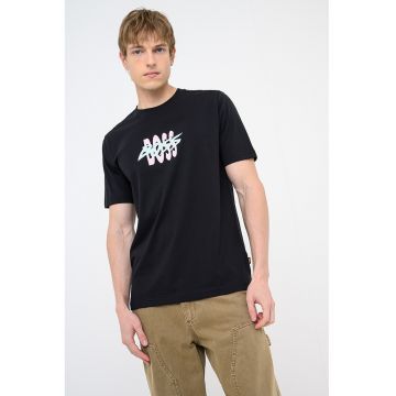 Tricou de bumbac cu imprimeu logo - Negru