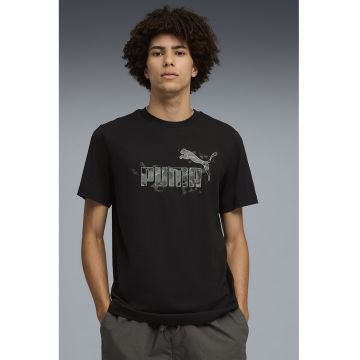 Tricou de bumbac cu imprimeu logo - Negru